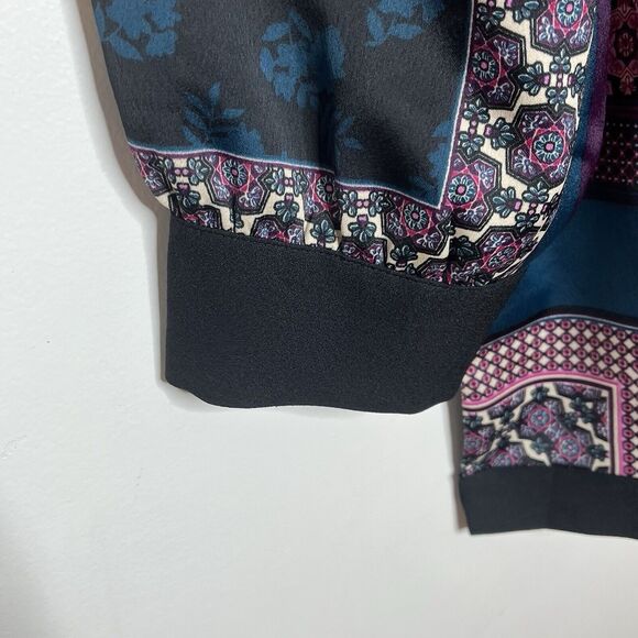 Chicos Patchwork Print Kimono Topper Jacket Womens 12/14 2 Large Purple - Picture 5 of 10